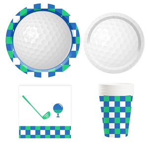 Juego de Vajilla Desechable DAMAI con Tema de Golf en Azul y Blanco, con Platos, Vasos y Servilletas de Papel, para Fiestas de Cumpleaños, para 8 Personas - Product Image 1