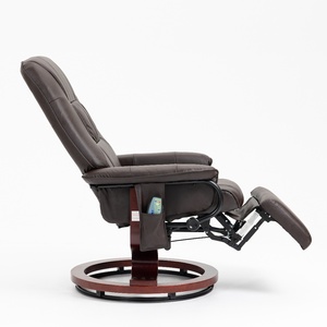 Fauteuil inclinable moderne en cuir à dossier haut et <span class=keywords><strong>pivotant</strong></span> avec pédale manuelle, revêtement en tissu et structure métallique - Product Image 6