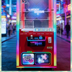 Lucky <b>Star</b> III NINIX NINIX-78253 Coin Operated Claw Machine Colorful <b>LED</b> Lighting Transparent Glass Cabin Adjustable Claw Game - Product Image 3