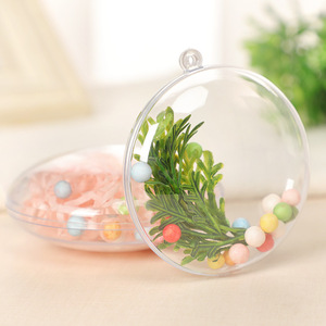 Œuf de Pâques <span class=keywords><strong>en</strong></span> plastique transparent creux et remplissable JIN PENG 6/8/10cm avec boucle de suspension pour décoration de sapin de Noël DIY - Product Image 2