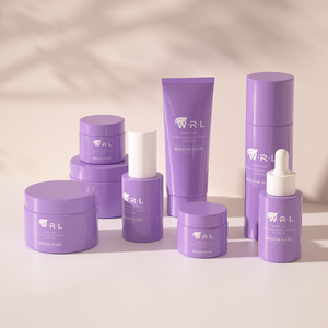 Sang trọng bán buôn cao cấp mỹ phẩm Kem Lotion chăm sóc da thủy tinh màu tím lọ chai bộ cho bao bì - Product Image 3