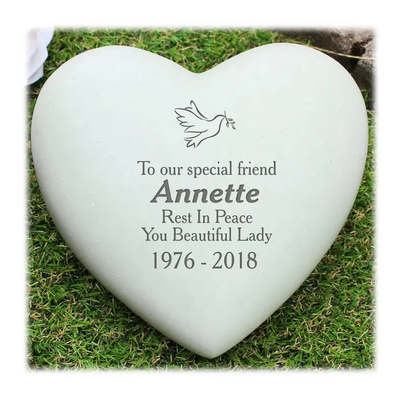 Gepersonaliseerde Dove Hart Gedenkteken Bereavement, Gepersonaliseerde Gedenkteken Graf Marker Geheugen Gift