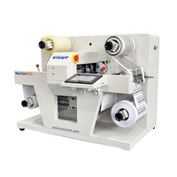 Máquina de troquelado digital compacta de etiquetas adhesivas con alimentación por rollo GIPENG PLC, cabezales de corte duales, escaneo visual CCD, pantalla táctil