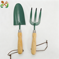 Truelle de jardin en acier inoxydable avec manche confortable en bois de frêne courbé, petite pelle à main pour ameublir la terre des jardinières et désherber