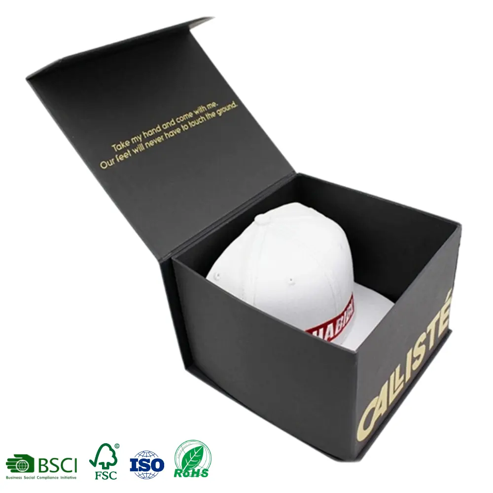 Offre Spéciale Logo personnalisé Impression Casquette de baseball Chapeau Boîtes d'emballage cadeau avec fermeture magnétique