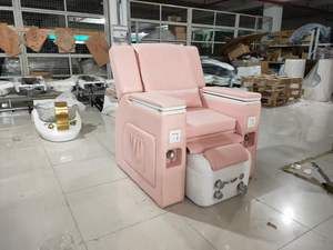 Sillón de Pedicura de Masaje Negro Moderno y Lujoso 2026, con Lavabo Blanco, para Spa y Salón, en Oferta - Product Image 2