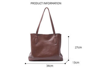 กระเป๋าถือสะพายไหล่หนังแท้สำหรับผู้หญิงปี 2026 กระเป๋าโท้ทแฟชั่นลำลองหนังวัวแท้ ความจุขนาดใหญ่ - Product Image 2