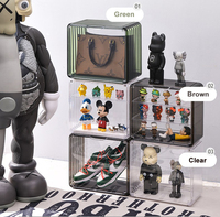 Vente en gros d'usine Étagère de présentation de figurines de jouets transparente avec couvercle magnétique Organisateur multifonction Boîte de rangement Boîte de présentation de sac à main de luxe