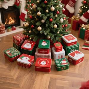 Nhà Máy Bán Buôn Tùy Chỉnh Hình Dạng Món Quà Kỳ Nghỉ Bao Bì Có Thể Tái Chế Sô Cô La Kẹo Container <span class=keywords><strong>Tin</strong></span> Có Thể Món Quà Giáng Sinh Kim Loại Hộp - Product Image 6