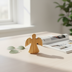 Ornement créatif en bois d'<span class=keywords><strong>olivier</strong></span> en forme de croix d'ange ailé, écologique, pour baptême et prière, gravure artisanale, <span class=keywords><strong>marque</strong></span> TTXP - Product Image 6