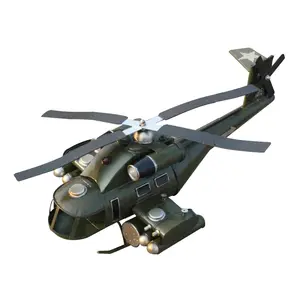 De hierro casera arte avión modelos Vintage helicóptero serie