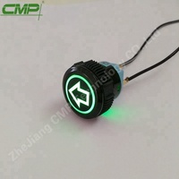 Interrupteur à bouton-poussoir en plastique de 22 mm, type momentané ou à enclenchement, avec indicateur LED
