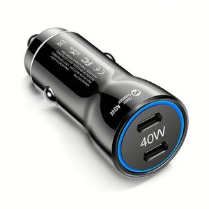 40W Dual Usb <b>C</b> Port Car Charger Usb Type <b>C</b> Fast <b>Charging</b> Car Phone Adapter for Phones - Product Image 1