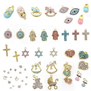 Детская булавка, серебристые, золотистые, полностью горный хрусталь, эмаль, маленькая обувь, посеребренные подвески для детей, булавки - Product Image 4