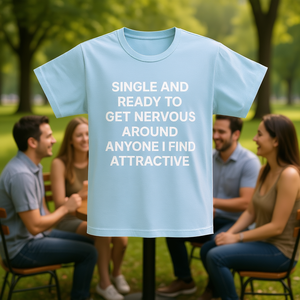 Camiseta divertida con meme 'Soltero y listo para ponerse nervioso al estar con cualquier persona que me atraiga', regalo divertido. - Product Image 3