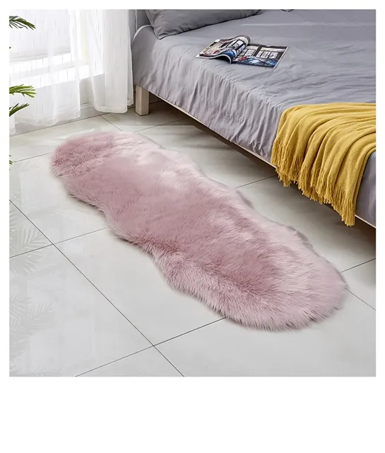 Multiple Colors Washable Floor Mats Ultra Soft Luxury Fluffy Area Rugs Faux Fur Sheepskin Bed Carpet for Children Play Room