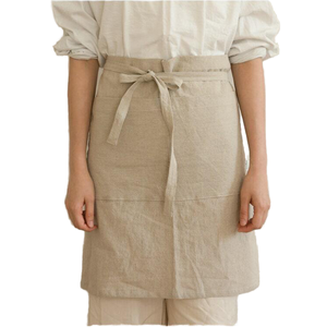 Grembiule da Cucina Coreano alla <span class=keywords><strong>Moda</strong></span> Riutilizzabile a Mezza Vita in Cotone Organico Naturale e Lino per Ristoranti, Caffetterie, Studi e Cucina - Product Image 1