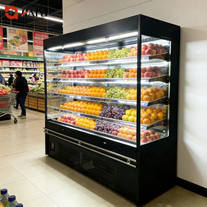 Refrigerador Comercial Abierto para Vegetales, Vitrina Refrigerada Multideck, Exhibidor de Aire de Acero Inoxidable con Estantes Ajustables para - Product Image 1