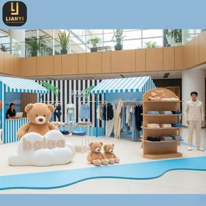 LianYi, tienda de ropa personalizada, diseño de muebles de exhibición, vitrina de ropa para niños, estante de ropa de suelo - Product Image 5