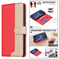 Étui portefeuille en cuir bicolore avec RFID pour Samsung Galaxy A07 A17 A27 A37 A57 A06 A16 A26 A36 A56 A05 A05S A15 A25 A35 A55 – Housse à rabat