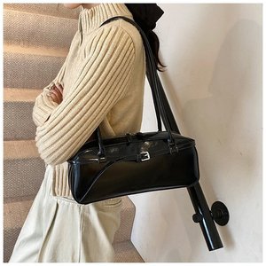 Bolsos de ropa interior de hombro rectangulares nuevos Vintage de lujo Sac a Main Women's Niche Designer Tote Glossy Boston Shoulder Bag - Product Image 2