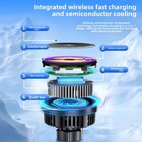 Support de téléphone magnétique pour voiture avec refroidissement par aspiration, charge sans fil et fixation sur grille d'aération