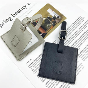 Etiqueta de Equipaje de Fábrica, Personalizada con Nombre, Logotipo, de Cuero y Goma con Hebilla Metálica, Porta Etiquetas para Regalos de Viaje - Product Image 1