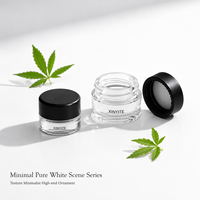 Pot en verre transparent de qualité supérieure de 3 ml et 5 ml avec couvercle à vis noir réutilisable pour fleurs séchées, décoration intérieure et rangement