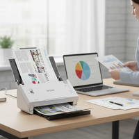 Escáner de Documentos a Color de Alta Velocidad E-pson DS-410 con ADF, Cama Plana, Sensor CIS, USB, 26 ppm, para Escaneo de Documentos de Oficina y Negocios