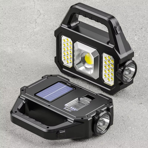 Lampe torche LED/COB à charge solaire, batterie externe 2500mAh, étanche, multifonctionnelle, avec poignée, pour le camping en plein air, lampe de travail 6 - Product Image 1