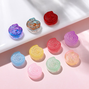 Summer Macaron Colored Snail Glass Spacer <b>Beads</b> For Bracelet Making DIY Jewelry Accessories Irregular Shape Crystal Lampwork - Product Image 1