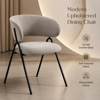 Chaise de salle à manger moderne de luxe rembourrée, dossier en forme de croissant, confortable, pour hôtel, restaurant, mobilier commercial