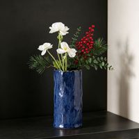 Vas Lantai Keramik Biru Klein, Hiasan Meja Rumah, Pot Hidroponik untuk Rangkaian Bunga Kering, Pot Bunga Buatan Tangan untuk Paskah