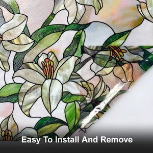 <span class=keywords><strong>Película</strong></span> Decorativa para Ventanas con Diseño de Virgen María y Lirios, <span class=keywords><strong>Película</strong></span> de Privacidad para Ventanas, Esmerilada, 3D, Floral, Estática, Bloqueadora de Calor - Product Image 5