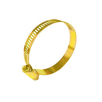 Collier de serrage robuste jaune en acier inoxydable et acier au carbone, réglable avec boulon fendu, pour raccordement de tuyaux