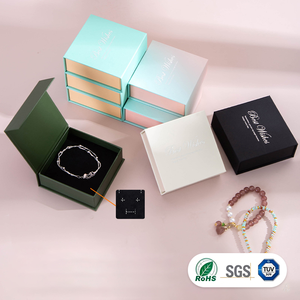 Custom Logo Luxury Square Jewelry Gift <b>Box</b> Velvet Interior Cardboard <b>Earring</b> Ring Necklace Packaging <b>Box</b> Wholesale OEM - Product Image 2