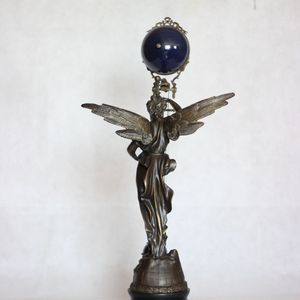 Reloj Mecánico de Mesa/Estante de Estilo Americano del Siglo XVII, Modelo <span class=keywords><strong>Gloria</strong></span>, con Péndulo de Bola Azul Cobalto de 8 Días - Product Image 4