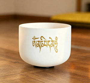 Fabricante Chino de Cuencos Tibetanos de Cristal de <span class=keywords><strong>Cuarzo</strong></span> Esmerilado con Mantra Personalizado, para Sanación Sonora y Meditación, OEM/ODM Disponible - Product Image 3