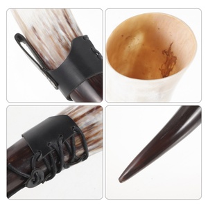 Jarra de Cerveza Decorativa Retro con Forma de Cuerno de Buey Amarillo, Portátil, Ideal para Fiestas en Casa, Obra de Arte para Beber - Product Image 2