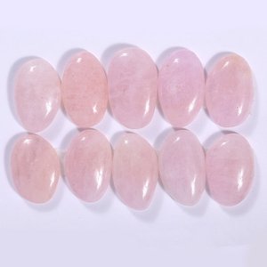 Cabujones de piedras preciosas calibradas de forma ovalada de morganita rosa de alta calidad, fabricación de joyas, cabujón de piedras preciosas sueltas - Product Image 1