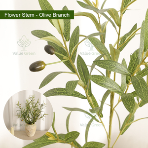 Vente en gros de branches de feuilles d'<span class=keywords><strong>olivier</strong></span> artificielles réalistes avec fruits, tiges d'<span class=keywords><strong>olivier</strong></span> en soie pour la décoration de vases à la maison - Product Image 4