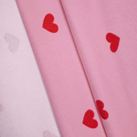 Tissu en jersey brossé à grosses aiguilles imprimé en forme de cœur, 95 % polyester, 5 % élasthanne, personnalisé en gros pour robes et pantalons pour femmes