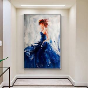 Peinture abstraite élégante de femme, œuvre d'art texturée, peinture à l'huile sur toile, décoration pour la maison, hôtel, art mural décoratif esthétique - Product Image 1