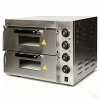 Nouveau four à pizza professionnel électrique commercial en acier inoxydable à un ou deux niveaux avec affichage LED et protection contre la surchauffe