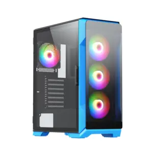 Unique Design Computer Case Pc Case Front Panel Gaming Computer Case Gaming with Removable Tempered Glass Stock 7 Slots Server