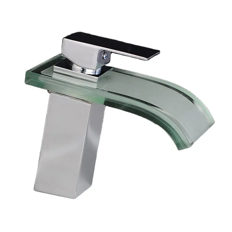 Deck Montiert Toilette Wasserfall Becken Bad Dusche LED Wasserhahn Licht