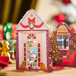 Wholesale Laser Cut Recycled Art <b>Paper</b> Elegant 3D Pop-Up Christmas Greeting Cards for Festival - Product Image 2