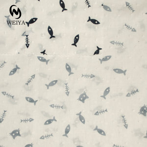 Printemps été enfants enfants étoile poisson motif Design uni Voile imprimé Plumeti coton <span class=keywords><strong>blanc</strong></span> coupe fleur tissu pour robe - Product Image 2