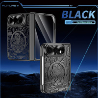Étui de luxe à motif mécanique électroplaqué avec charnière magnétique et protection intégrale, incluant un protecteur d'écran intégré pour iPhone Duo