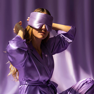 High End Silk Women Large Size Comfortable <b>Light</b> Purple <b>Sleep</b> Mask Eye Covers for Sleeping - Product Image 3